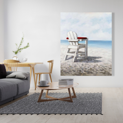 Toile 48 x 60 - Chaise de plage blanche