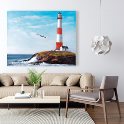 Canvas 48 x 60 - Lighthouse at the edge of the sea