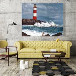 Canvas 48 x 60 - Lighthouse at the edge of the sea unleashed