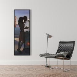 Framed 16 x 48 - A loving couple in san francisco