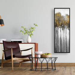 Framed 16 x 48 - Abstract yellow forest