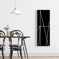 Framed 16 x 48 - White stripes on black background