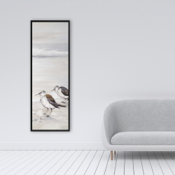 Framed 16 x 48 - Two sandpipiers birds
