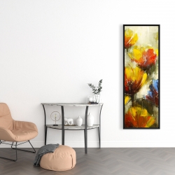 Encadré 16 x 48 - Fleurs jaunes texturées