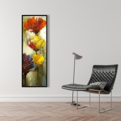 Encadré 16 x 48 - Fleurs jaunes et oranges