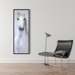 Framed 16 x 48 - Powerful white horse