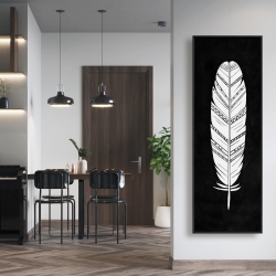 Framed 16 x 48 - Feather with patterns