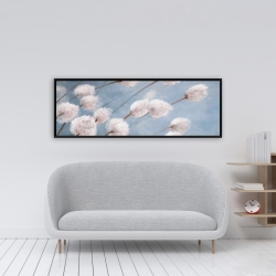 Framed 16 x 48 - Delicate cotton flowers