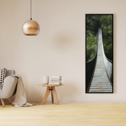 Framed 16 x 48 - Suspended bridge in the forest