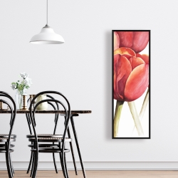 Framed 16 x 48 - Blossoming tulips closeup