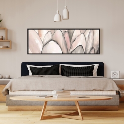 Encadré 16 x 48 - Fleur rose blush