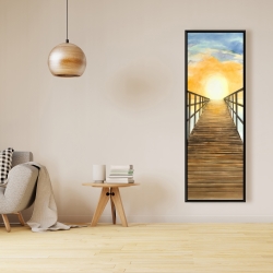 Framed 16 x 48 - Sunset in the sea