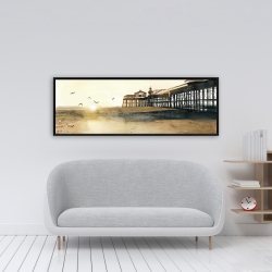 Framed 16 x 48 - Sunset at the beach