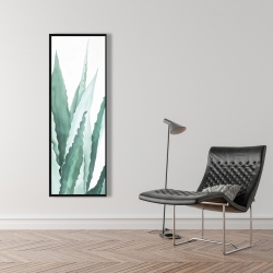 Framed 16 x 48 - Watercolor agave plant