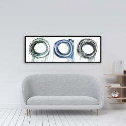 Framed 16 x 48 - Trio of circles