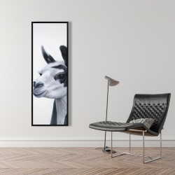 Encadré 16 x 48 - Lama noir et blanc