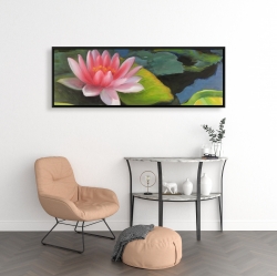 Framed 16 x 48 - Water lilies and lotus flowers