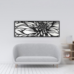 Framed 16 x 48 - Dahlia flower outline style