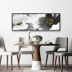 Encadré 16 x 48 - Fleurs en noir et blanc