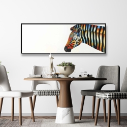 Framed 16 x 48 - Colorful zebra