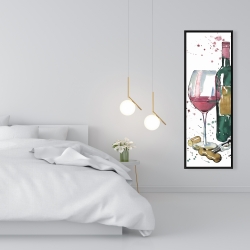 Framed 16 x 48 - Bottle of red wine