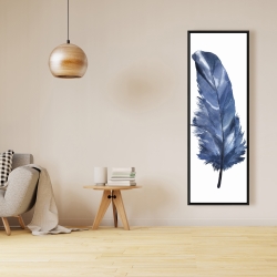 Encadré 16 x 48 - Plume bleue