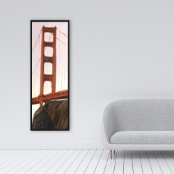 Encadré 16 x 48 - Coucher de soleil sur le golden gate bridge