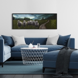 Framed 16 x 48 - Sheep in the countryside