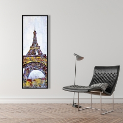 Encadré 16 x 48 - Tour eiffel abstraite avec éclats de peinture