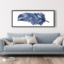 Encadré 20 x 60 - Plume bleue