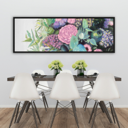 Encadré 20 x 60 - Mélodie de fleurs fuchsia