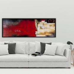 Framed 20 x 60 - Abstract industrial art with numbers