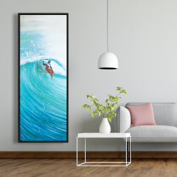 Framed 20 x 60 - Surfer in the middle of the wave