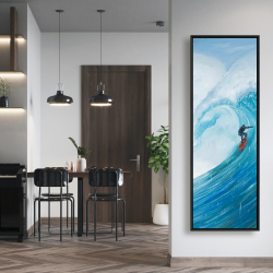 Encadré 20 x 60 - Surfeur sur une grande vague