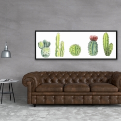 Framed 20 x 60 - Tiny cactus set