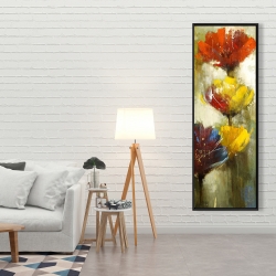 Encadré 20 x 60 - Fleurs jaunes et oranges