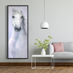 Framed 20 x 60 - Powerful white horse