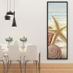 Encadré 20 x 60 - étoile de mer et coquillages à la plage