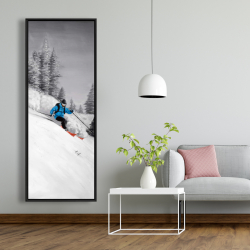 Framed 20 x 60 - Man skiing in mountain