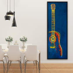 Encadré 20 x 60 - Guitare bleue abstraite et moderne