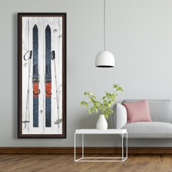 Framed 20 x 60 - Blue ski vintage