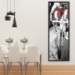 Framed 20 x 60 - Red cyclist
