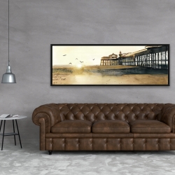 Framed 20 x 60 - Sunset at the beach