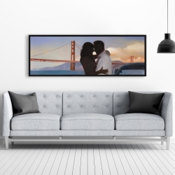 Framed 20 x 60 - A loving couple in san francisco