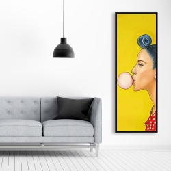 Framed 20 x 60 - Retro woman with beautiful ponytail