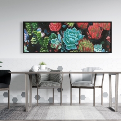 Encadré 20 x 60 - Ensemble de succulents colorés