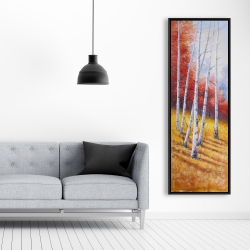 Framed 20 x 60 - Fall landscape with birches