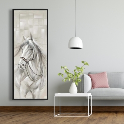 Encadré 20 x 60 - Digne cheval blanc