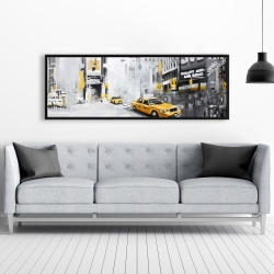 Framed 20 x 60 - New york city with taxis