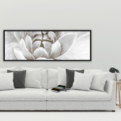 Encadré 20 x 60 - Delicate chrysanthème blanche